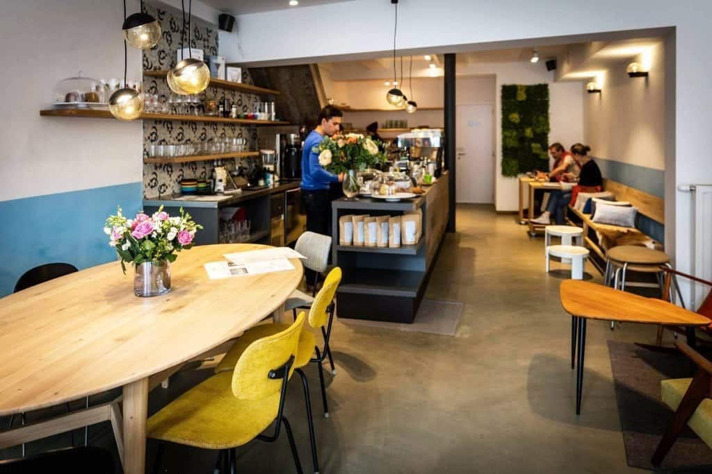 Cafe Velvet, Brussels, interior, tables