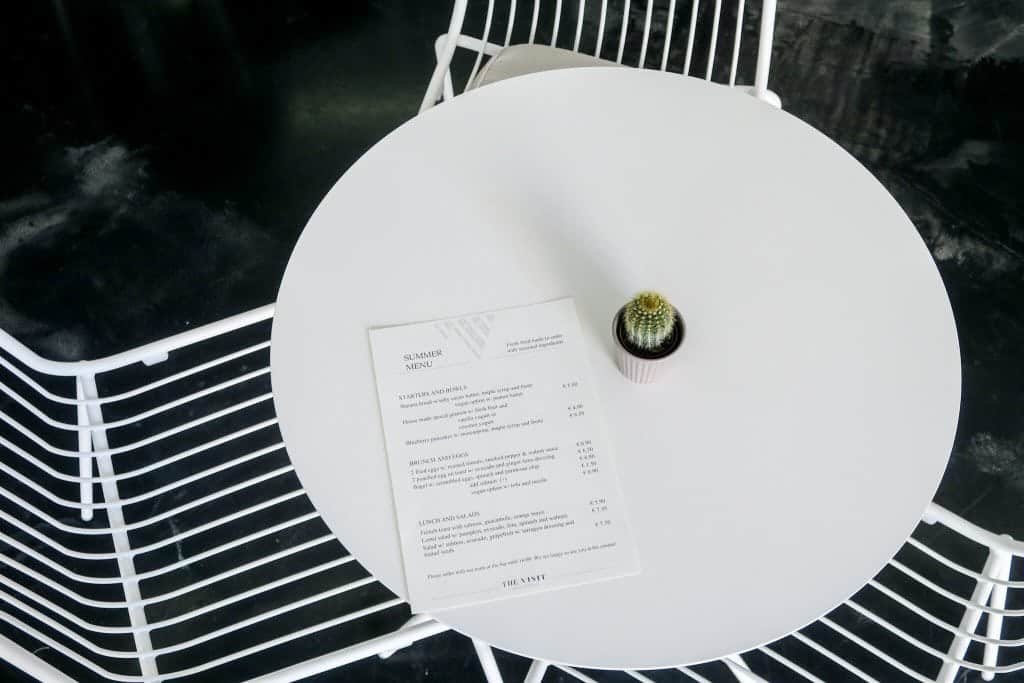 the visit, Berlin, table, detail, menu