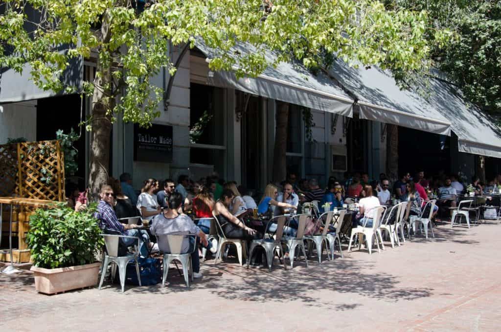 outdoor seating of Tailor Made cafe in Athens