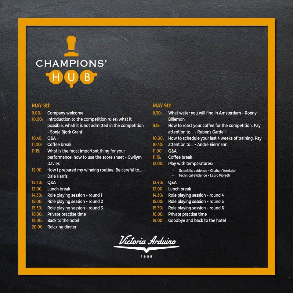 Program of Champions' Hub by Victoria Arduino