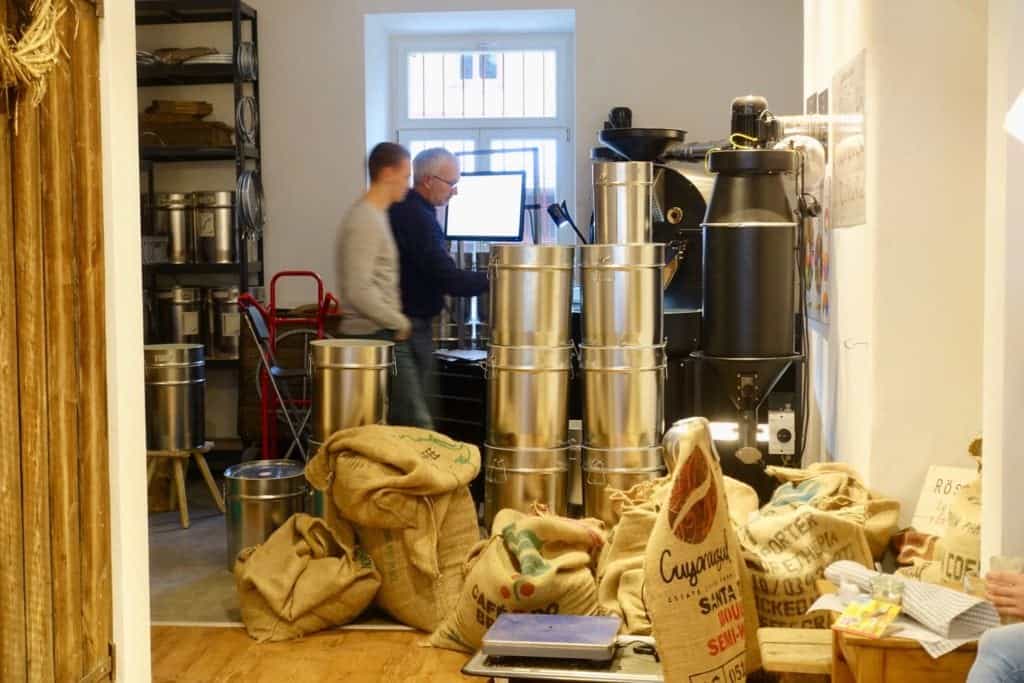 roastery area at Vogelmaier Kaffeerösterei