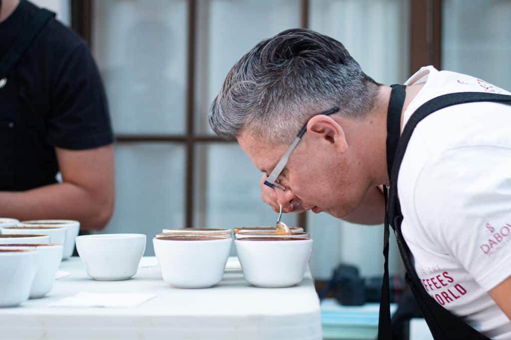 Jordan Dabov - Smelling coffee at Best of Panama 2019