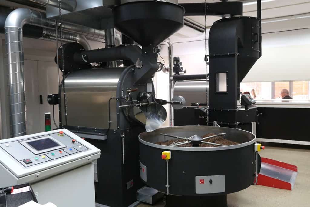 Drum roaster at Supremo Coffee in Untherhaching, Germany