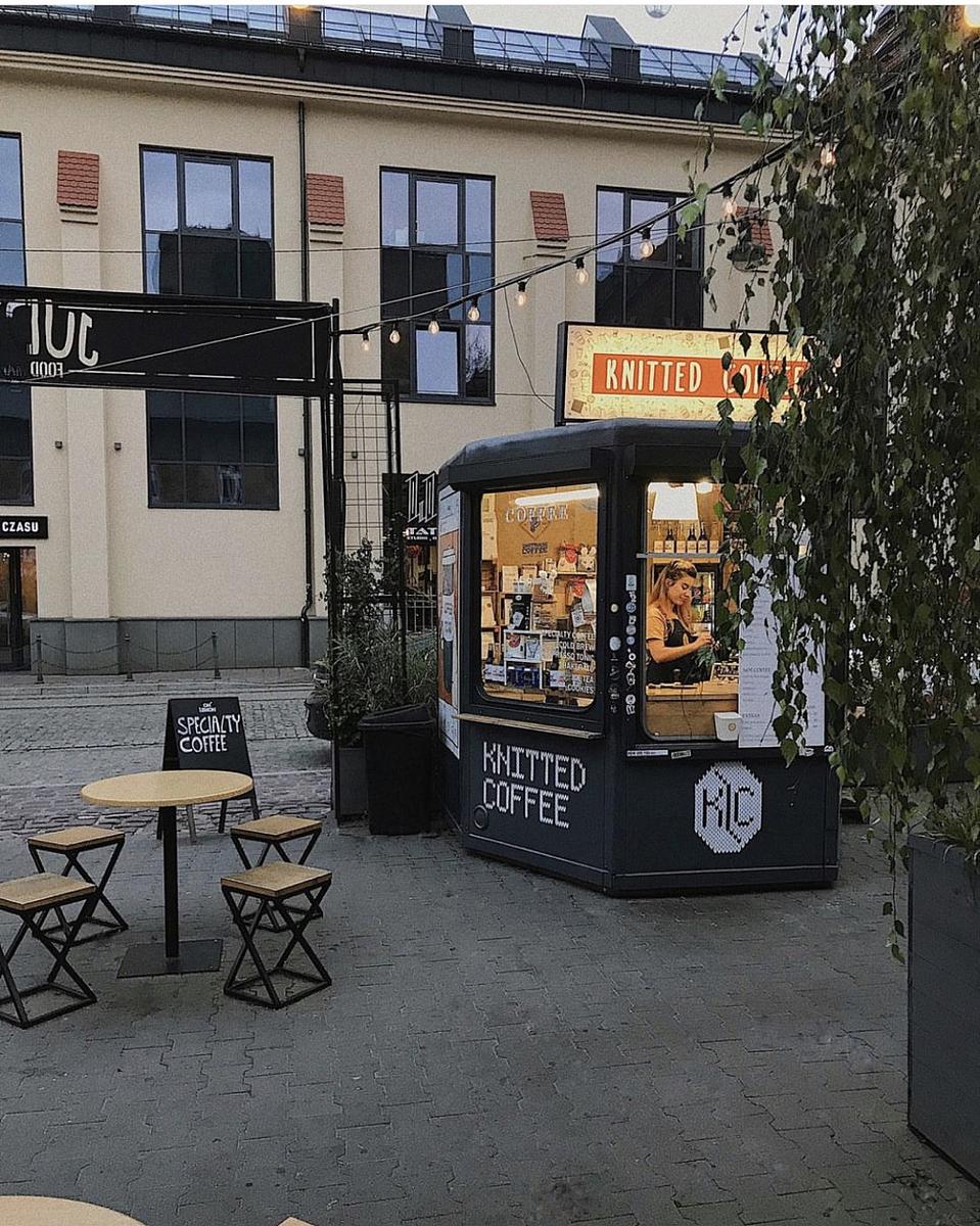 Knitted Coffee Kiosk Krakow, Poland European Coffee Trip